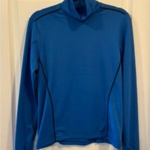Nike long sleeve mock turtleneck dri fit  long sleeve with Thumb holes in Blue